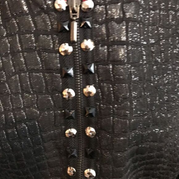 Ruby Road Jacket Women’s Size 8 Black Metallic Zipper Closure Beaded 3/4 Sleeve - Picture 5 of 8